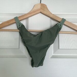 Posh Pua Olive Crochet Bikini Bottoms Size Medium